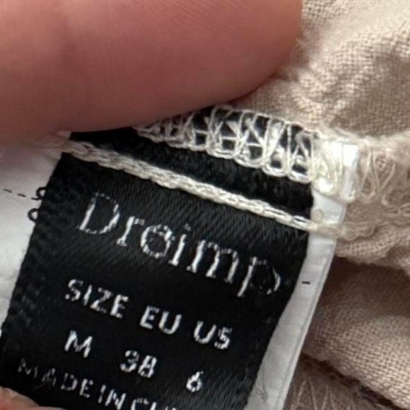 Dreimp Beige Wrap Mini Skirt - Women's Size 6 (M/38) 100% Cotton Asymmetrical - Picture 4 of 5